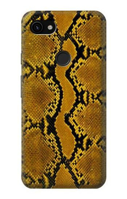 W3365 Python Imprimer Jaune graphique Peau Etui Coque Housse et Flip Housse Cuir pour Google Pixel 3a XL