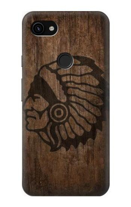 W3443 Tête indienne Etui Coque Housse et Flip Housse Cuir pour Google Pixel 3a XL