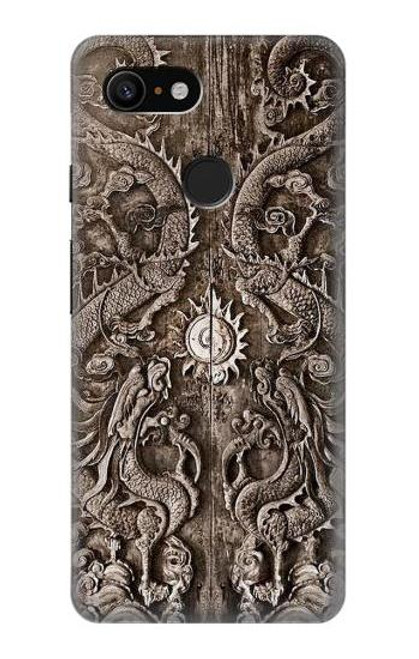 W3395 dragon Porte Etui Coque Housse et Flip Housse Cuir pour Google Pixel 3