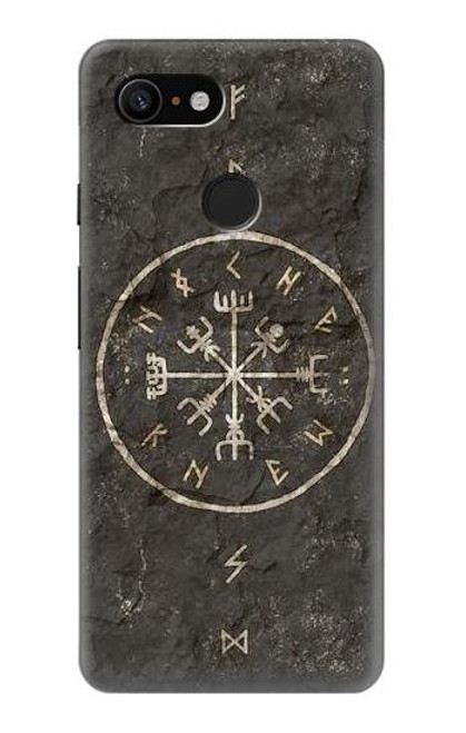 W3413 Ancient Norse Viking Symbole Etui Coque Housse et Flip Housse Cuir pour Google Pixel 3