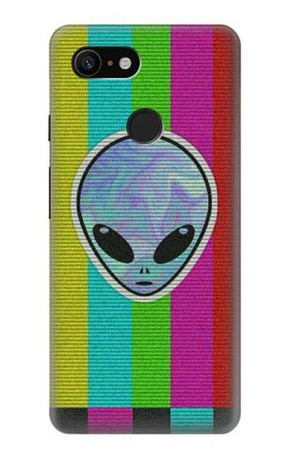 W3437 Extraterrestre Aucun signal Etui Coque Housse et Flip Housse Cuir pour Google Pixel 3