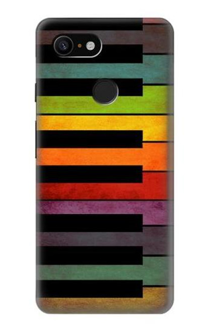 W3451 Piano coloré Etui Coque Housse et Flip Housse Cuir pour Google Pixel 3