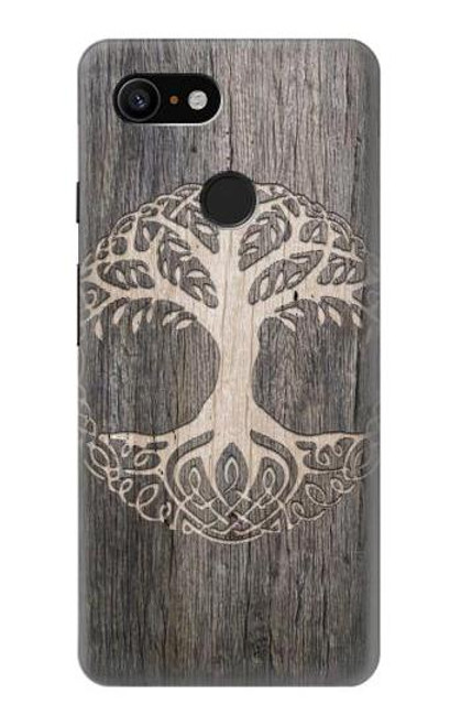 W3591 Viking Arbre de vie Symbole Etui Coque Housse et Flip Housse Cuir pour Google Pixel 3