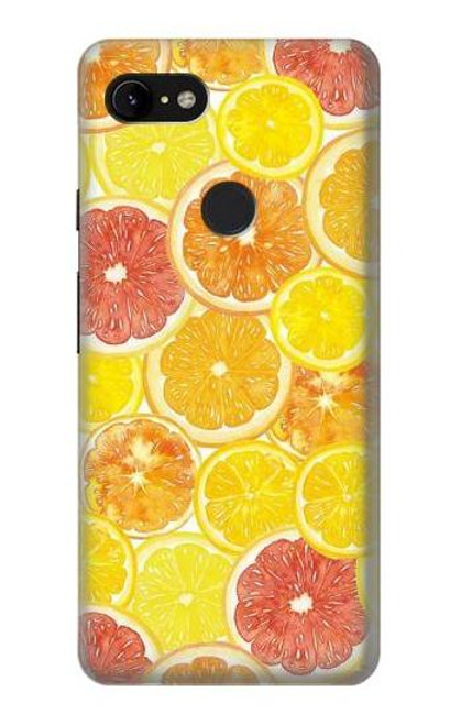 W3408 citron Etui Coque Housse et Flip Housse Cuir pour Google Pixel 3 XL