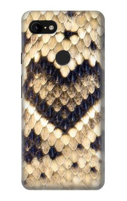 W3417 Diamant Rattle Serpent graphique Imprimer Etui Coque Housse et Flip Housse Cuir pour Google Pixel 3 XL