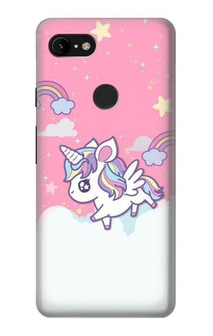 W3518 Licorne Dessin animé Etui Coque Housse et Flip Housse Cuir pour Google Pixel 3 XL