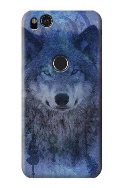 W3410 Loup Dream Catcher Etui Coque Housse et Flip Housse Cuir pour Google Pixel 2