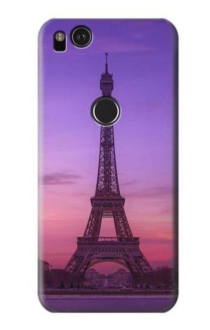 W3447 Paris Eiffel Le coucher du soleil Etui Coque Housse et Flip Housse Cuir pour Google Pixel 2