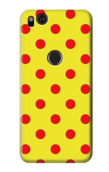 W3526 Rouge tache à pois Etui Coque Housse et Flip Housse Cuir pour Google Pixel 2