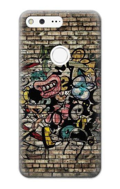 W3394 Graffiti mur Etui Coque Housse et Flip Housse Cuir pour Google Pixel XL