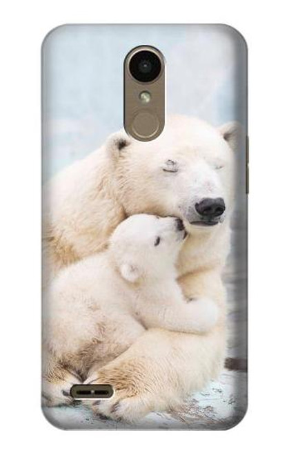 W3373 Famille d'ours polaire Etui Coque Housse et Flip Housse Cuir pour LG K10 (2018), LG K30
