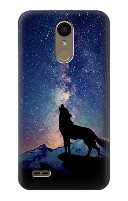 W3555 Loup Hurlant Million étoiles Etui Coque Housse et Flip Housse Cuir pour LG K10 (2018), LG K30