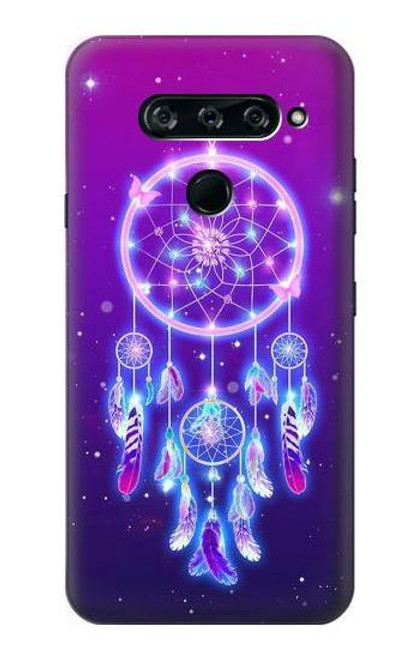 W3484 Dream Catcher mignon Galaxie Etui Coque Housse et Flip Housse Cuir pour LG V40, LG V40 ThinQ