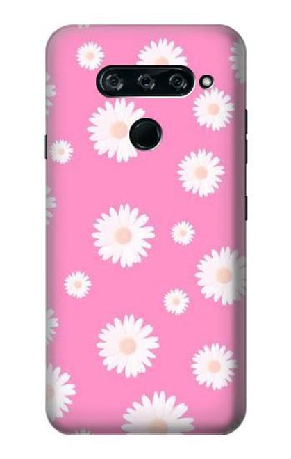 W3500 Motif floral rose Etui Coque Housse et Flip Housse Cuir pour LG V40, LG V40 ThinQ