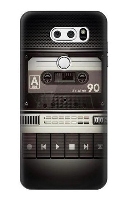 W3501 Lecteur cassette millésimé Etui Coque Housse et Flip Housse Cuir pour LG V30, LG V30 Plus, LG V30S ThinQ, LG V35, LG V35 ThinQ