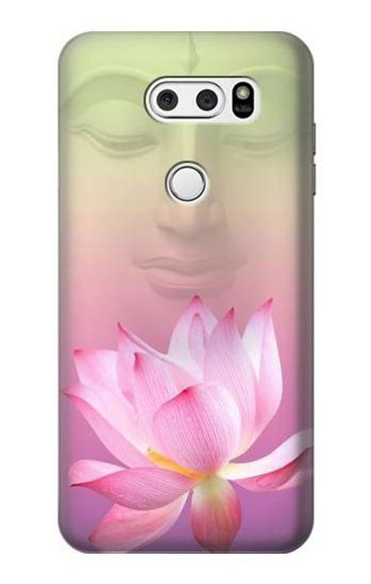 W3511 Fleur de lotus Bouddhisme Etui Coque Housse et Flip Housse Cuir pour LG V30, LG V30 Plus, LG V30S ThinQ, LG V35, LG V35 ThinQ