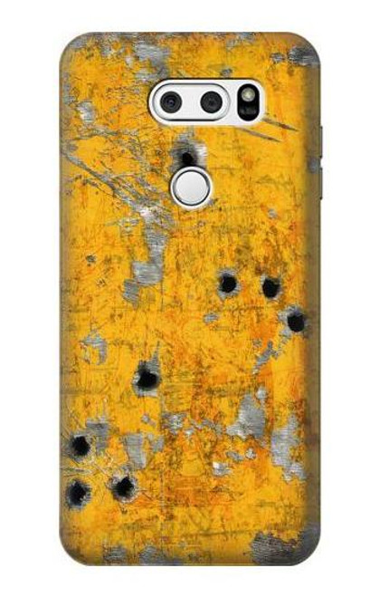 W3528 Bullet Rouille Jaune Métal Etui Coque Housse et Flip Housse Cuir pour LG V30, LG V30 Plus, LG V30S ThinQ, LG V35, LG V35 ThinQ