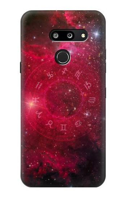 W3368 Zodiaque Rouge Galaxie Etui Coque Housse et Flip Housse Cuir pour LG G8 ThinQ