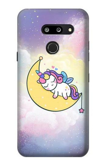 W3485 Mignon sommeil Licorne Etui Coque Housse et Flip Housse Cuir pour LG G8 ThinQ