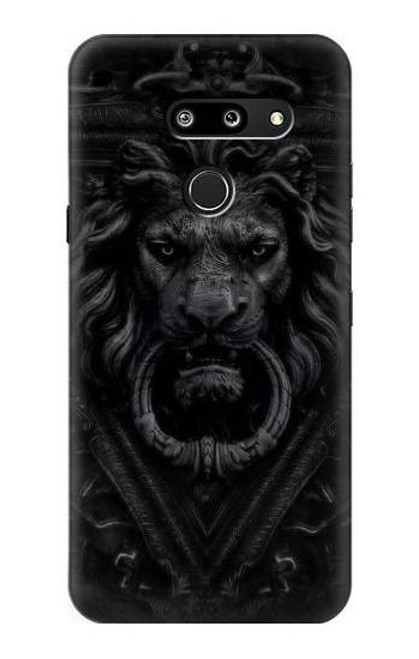 W3619 Lion noir gothique Etui Coque Housse et Flip Housse Cuir pour LG G8 ThinQ