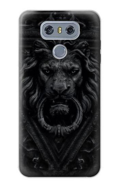 W3619 Lion noir gothique Etui Coque Housse et Flip Housse Cuir pour LG G6