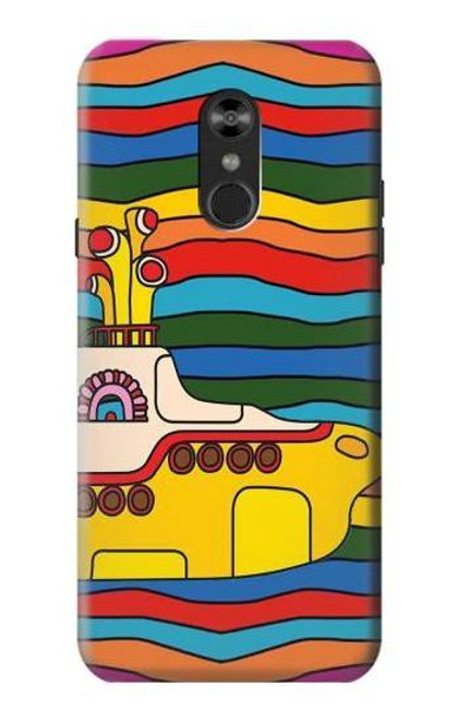 W3599 Hippie submarin Jaune Etui Coque Housse et Flip Housse Cuir pour LG Q Stylo 4, LG Q Stylus