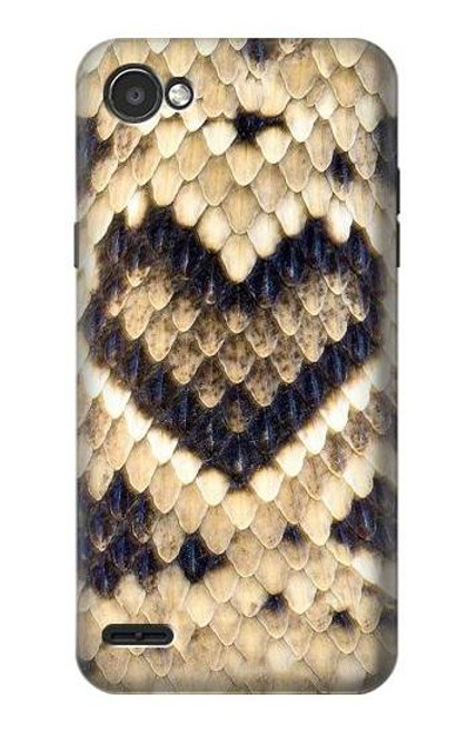 W3417 Diamant Rattle Serpent graphique Imprimer Etui Coque Housse et Flip Housse Cuir pour LG Q6
