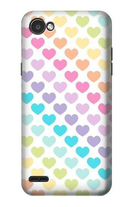 W3499 Motif coloré coeur Etui Coque Housse et Flip Housse Cuir pour LG Q6