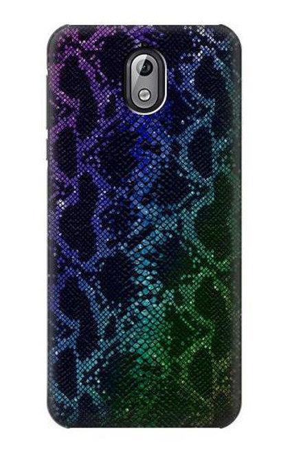 W3366 Arc en ciel Python graphique Imprimer Peau Etui Coque Housse et Flip Housse Cuir pour Nokia 3.1