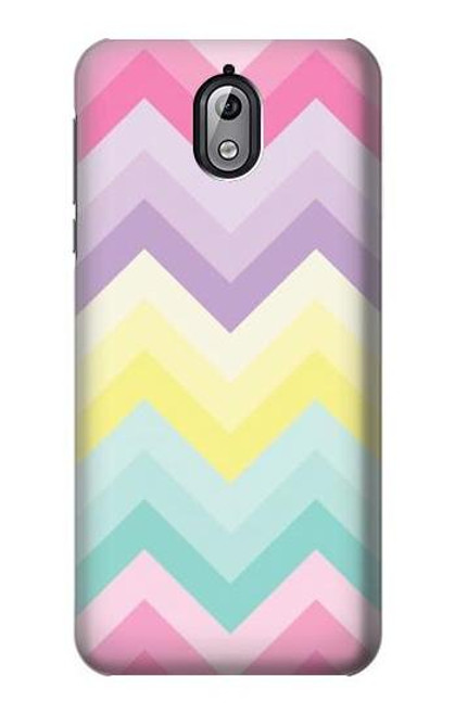 W3514 Arc en ciel Zigzag Etui Coque Housse et Flip Housse Cuir pour Nokia 3.1