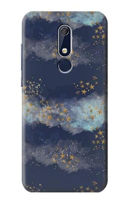 W3364 Ou Ciel Étoile Etui Coque Housse et Flip Housse Cuir pour Nokia 5.1, Nokia 5 2018