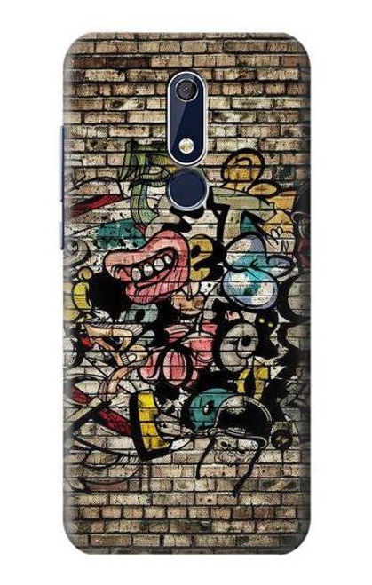 W3394 Graffiti mur Etui Coque Housse et Flip Housse Cuir pour Nokia 5.1, Nokia 5 2018