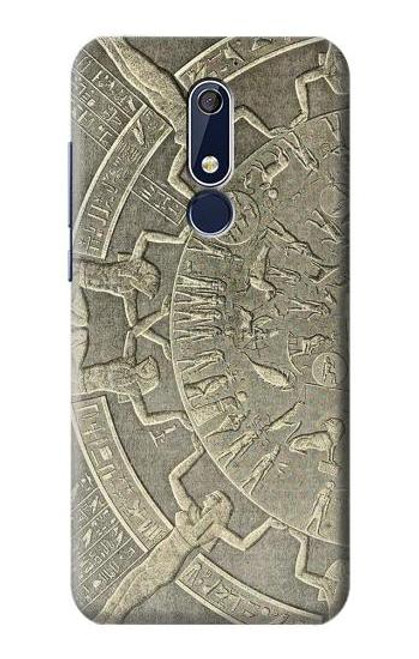 W3396 Dendérah Zodiaque Egypte ancienne Etui Coque Housse et Flip Housse Cuir pour Nokia 5.1, Nokia 5 2018