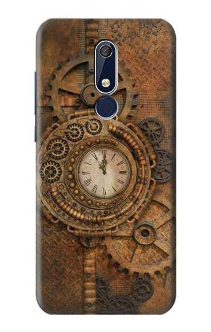 W3401 Horloge vitesse Steampunk Etui Coque Housse et Flip Housse Cuir pour Nokia 5.1, Nokia 5 2018