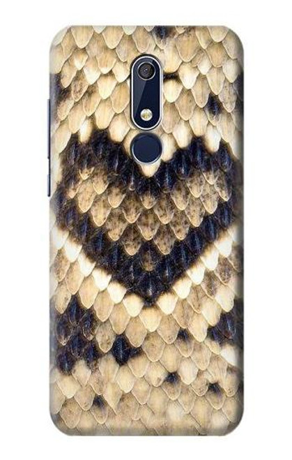 W3417 Diamant Rattle Serpent graphique Imprimer Etui Coque Housse et Flip Housse Cuir pour Nokia 5.1, Nokia 5 2018