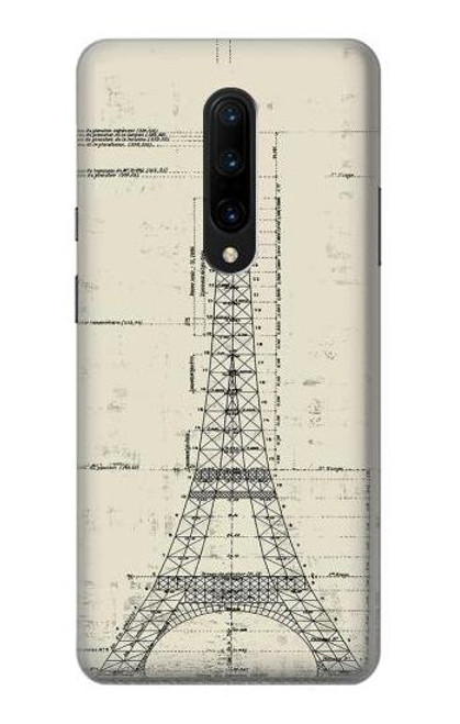 W3474 Dessin Architectural Eiffel Etui Coque Housse et Flip Housse Cuir pour OnePlus 7 Pro