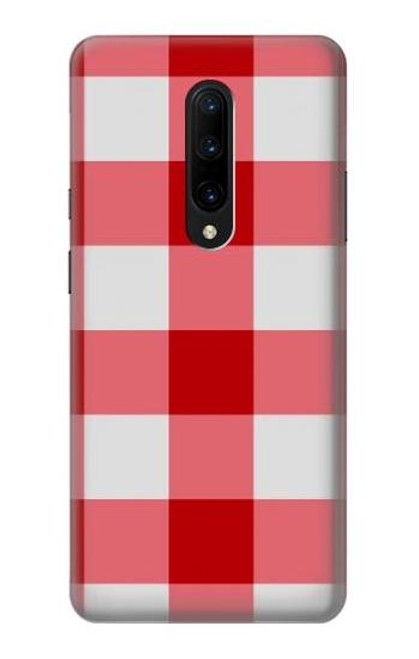 W3535 Rouge vichy Etui Coque Housse et Flip Housse Cuir pour OnePlus 7 Pro