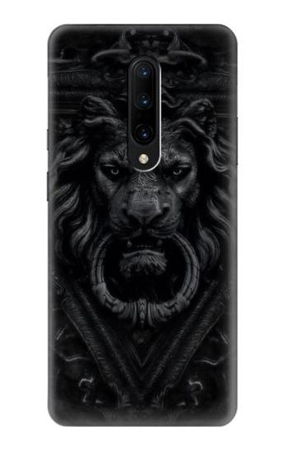 W3619 Lion noir gothique Etui Coque Housse et Flip Housse Cuir pour OnePlus 7 Pro