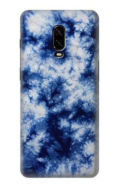 W3439 Tissu Indigo Tie Dye Etui Coque Housse et Flip Housse Cuir pour OnePlus 6T