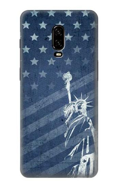 W3450 Drapeau des États-Unis Statue de la Liberté Etui Coque Housse et Flip Housse Cuir pour OnePlus 6T