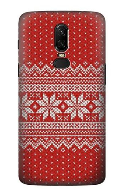 W3384 Motif d'hiver sans couture tricot Etui Coque Housse et Flip Housse Cuir pour OnePlus 6