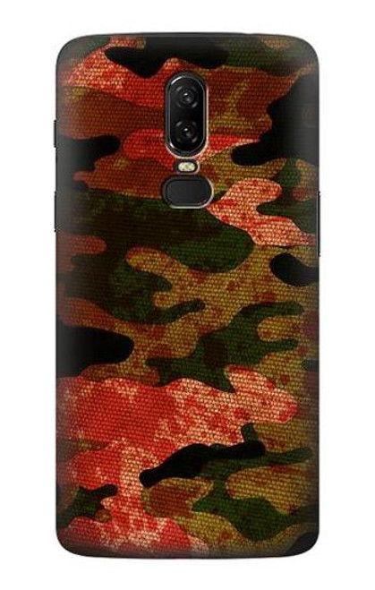 W3393 Camouflage sang Splatter Etui Coque Housse et Flip Housse Cuir pour OnePlus 6