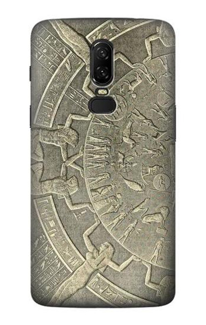 W3396 Dendérah Zodiaque Egypte ancienne Etui Coque Housse et Flip Housse Cuir pour OnePlus 6