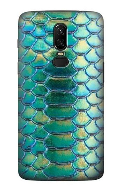 W3414 Vert Serpent Échelle graphique Imprimer Etui Coque Housse et Flip Housse Cuir pour OnePlus 6