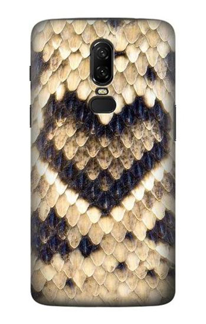 W3417 Diamant Rattle Serpent graphique Imprimer Etui Coque Housse et Flip Housse Cuir pour OnePlus 6