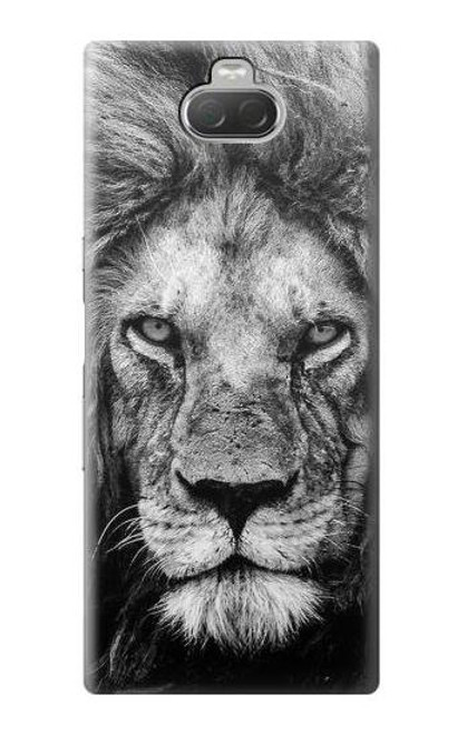 W3372 Lion Visage Etui Coque Housse et Flip Housse Cuir pour Sony Xperia 10