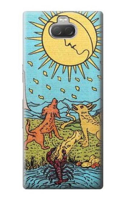 W3435 Carte de tarot Lune Etui Coque Housse et Flip Housse Cuir pour Sony Xperia 10