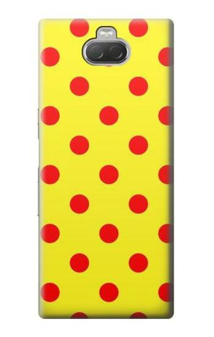 W3526 Rouge tache à pois Etui Coque Housse et Flip Housse Cuir pour Sony Xperia 10