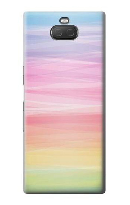 W3507 Coloré Arc-en-ciel pastel Etui Coque Housse et Flip Housse Cuir pour Sony Xperia 10 Plus
