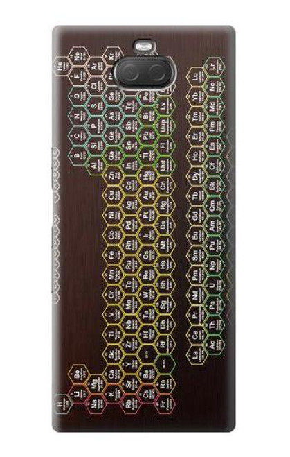 W3544 Néon Honeycomb Tableau périodique Etui Coque Housse et Flip Housse Cuir pour Sony Xperia 10 Plus